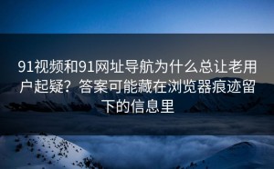 91视频和91网址导航为什么总让老用户起疑？答案可能藏在浏览器痕迹留下的信息里