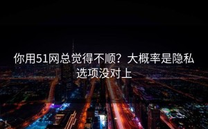 你用51网总觉得不顺？大概率是隐私选项没对上