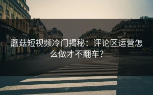 蘑菇短视频冷门揭秘：评论区运营怎么做才不翻车？