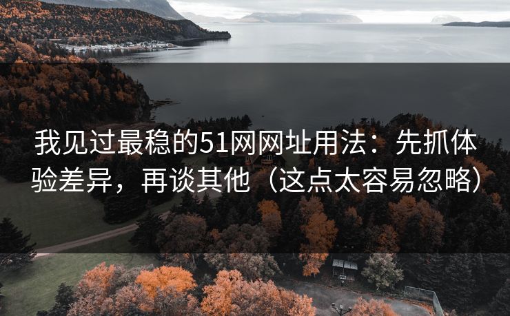 我见过最稳的51网网址用法:先抓体验差异,再谈其他(这点太容易忽略) 我见过最稳的51网网址用法:先抓体验差异,再谈其他(这点太容易忽略)